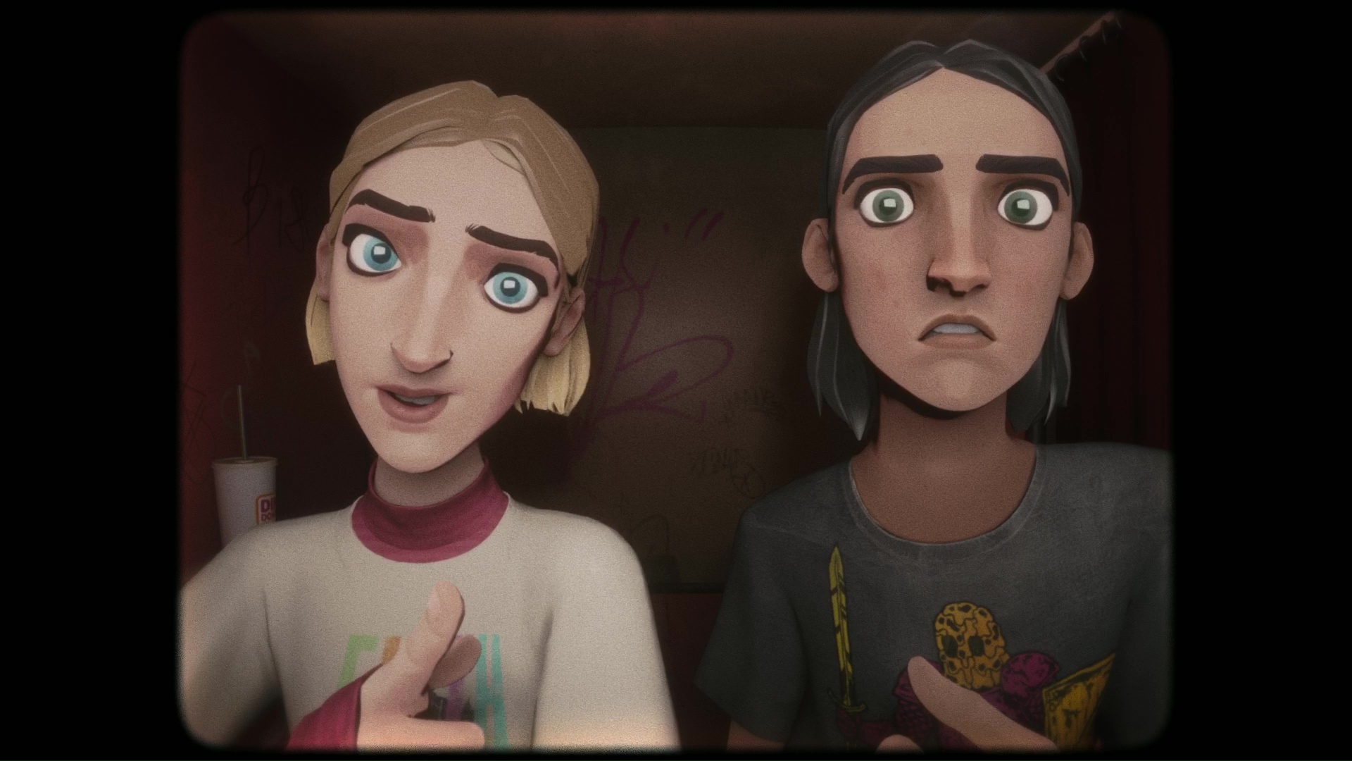 A transitional hallway scene from Mixtape